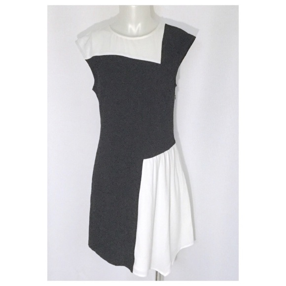 NWT Charles Henry Colorblock Blk & Ivory Dress Sm - Picture 4 of 8